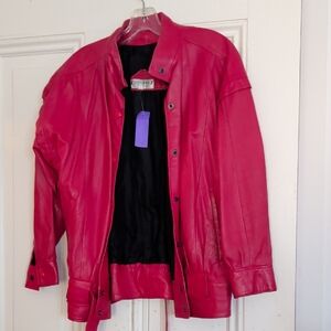 Danaya Made In Israel Vibrant Red Leather Jacket